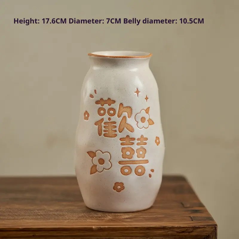 Chinese Hand-painted Ceramic Joy Vase