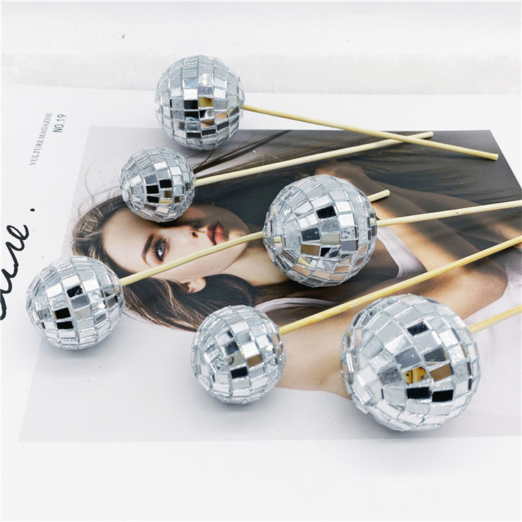Elegant Mirror Ball with Wooden Stick