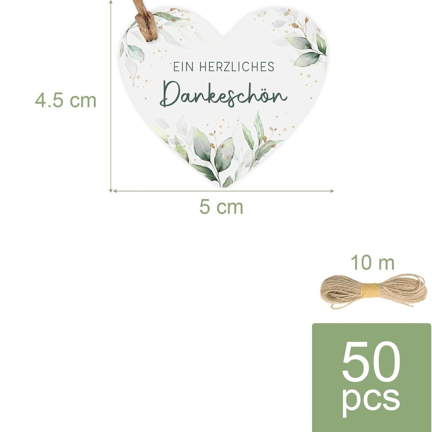 50-piece Flower Heart-shaped Gift Tag (Style 1-Free Size)