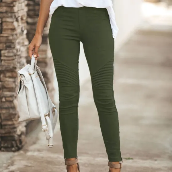 Fashion Casual Slim fit Asymmetric Leggings Armygreen - Shop at LoveMi