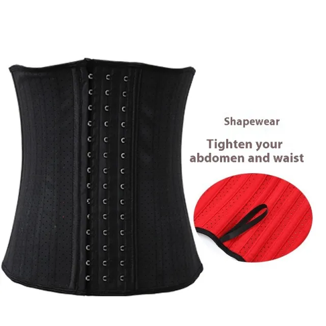 Sports Tight Belly Trimming Waistband Women Black And Red Background - Shop at LoveMi