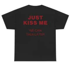 Letter Printed Cotton T-shirt Women's All-match Top - Black - View 1