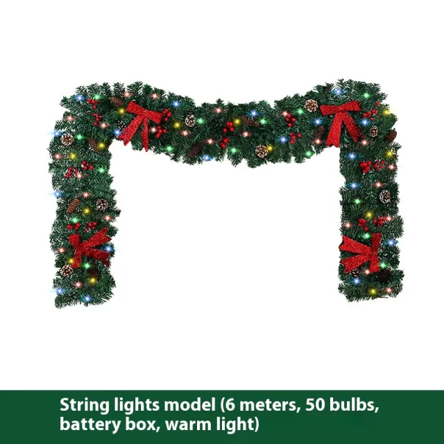 New Christmas Rattan Cross border Pine Cone Bow Decorative Showcase Holiday Atmosphere Layout Christmas Decoration Pine Cone Bow Colored Lights - Shop at LoveMi