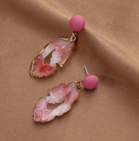 Women's Silver Needle Geometric Irregular Earrings