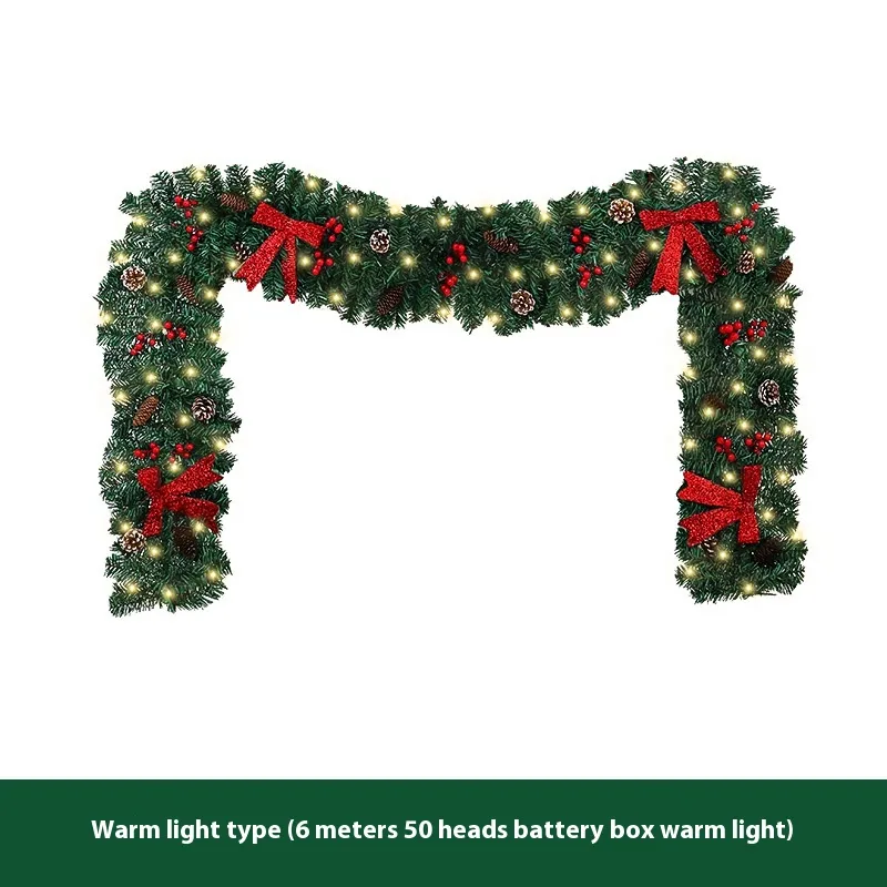 New Christmas Rattan Cross-border Pine Cone Bow Decorative Showcase Holiday Atmosphere Layout Christmas Decoration - Pine Cone Bow Warm Lamp