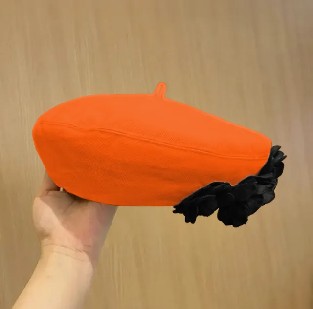A Fashionable And Fluffy Painter's Hat That Makes Your Face Look Good Orange - Shop at LoveMi