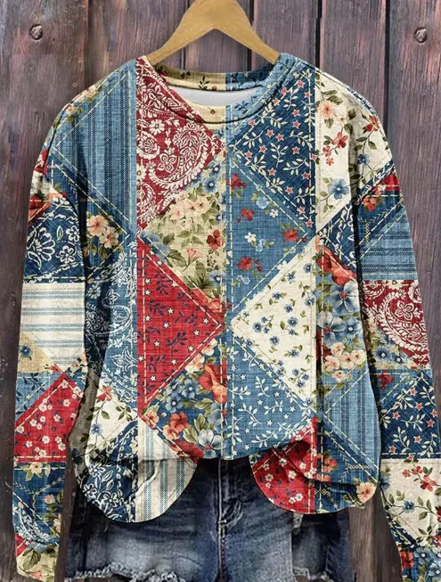 Trendy Blue Long Sleeve Top - Blue