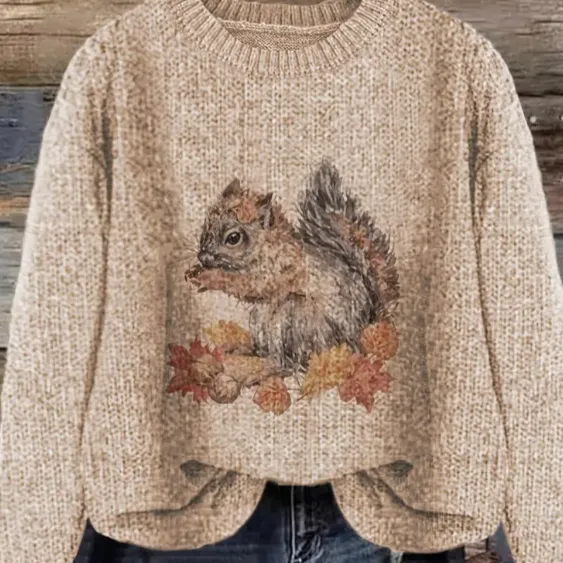 Thick Needle Digital Printing 3D Round Neck Sweater Afd111 - Shop at LoveMi