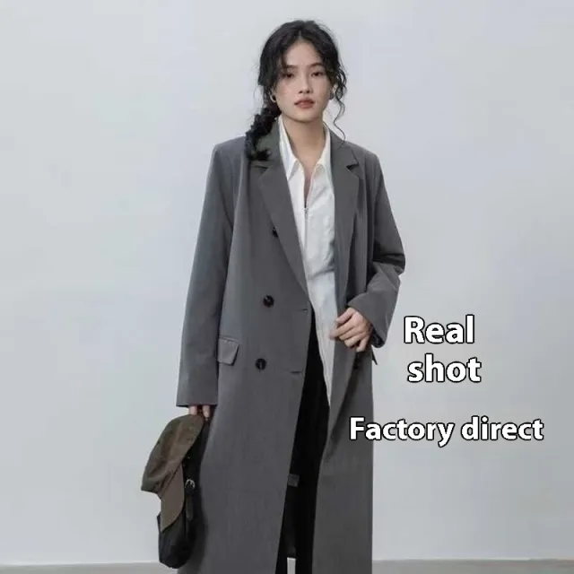 Coat Popular British Style Breasted Suit Gray - Shop at LoveMi