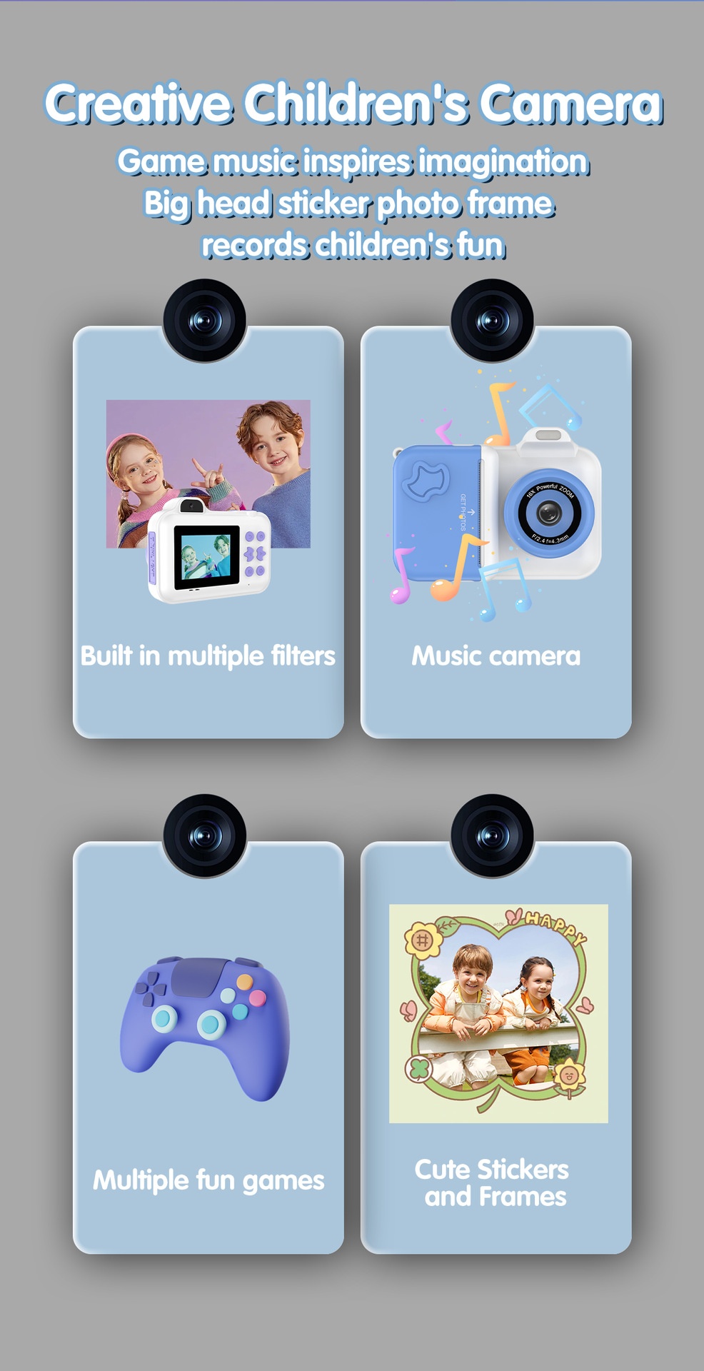 Children's Intelligent Printing Camera front view