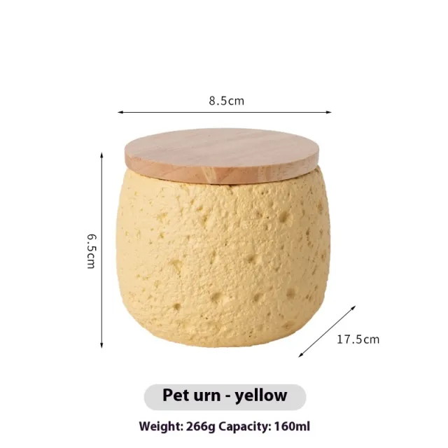 Pet Cinerary Casket Cat Dog Death Cremation Jar Commemorative Supplies Yellow - Shop at LoveMi