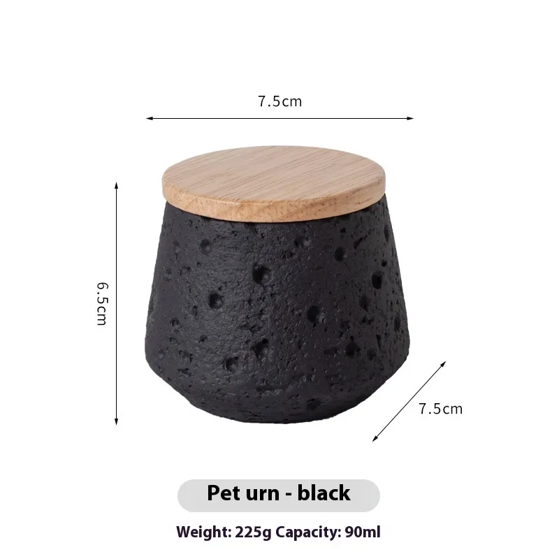 Mini Pet Cinerary Casket Teeth Hair Commemorative Tank - Black