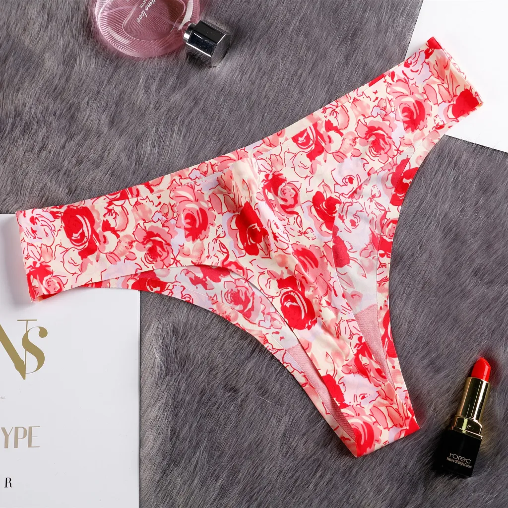 Ice Silk Seamless One-piece Women's Underwear - Big Flower