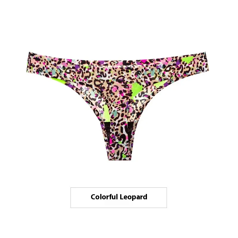 Ice Silk Seamless One-piece Women's Underwear - Color Leopard Print