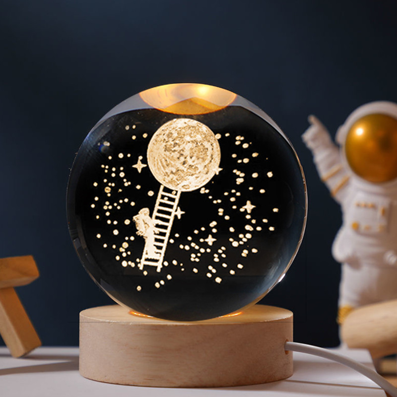 Starry Sky Luminous Crystal Ball Ins Wind Healing Desktop Creative Decoration Birthday Gift