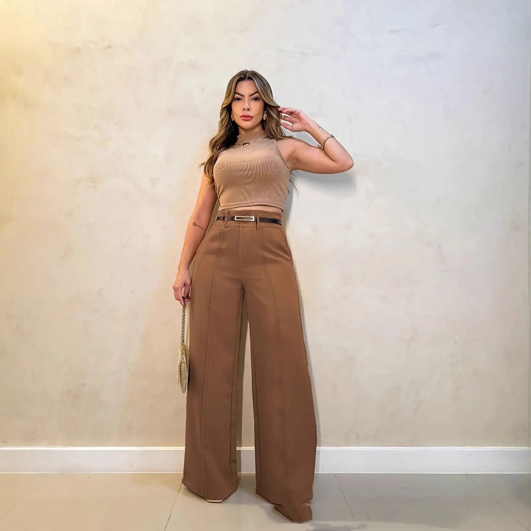 Small Casual Mopping Narrow Version Straight-leg Pants