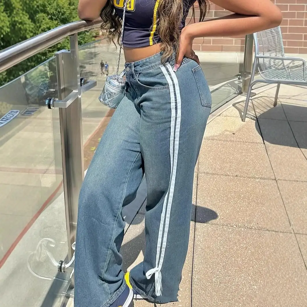 High Waist Loose All-matching Straight Design Sense Mop Pants