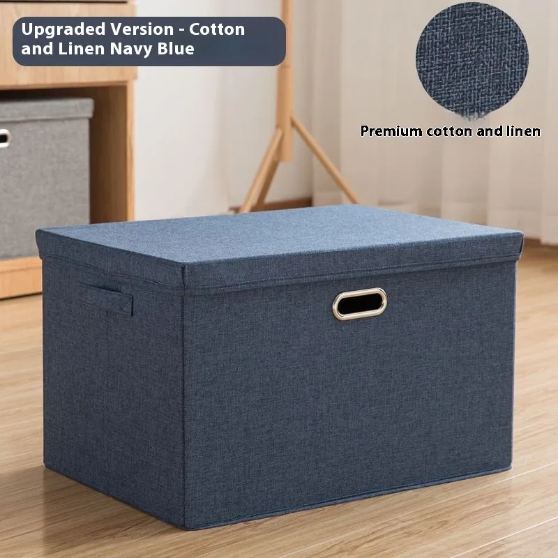 Wardrobe Storage Box Household Bedroom Clothes Storage Box - Navy Blue