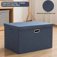 Wardrobe Storage Box Household Bedroom Clothes Storage Box - Navy Blue - View 1