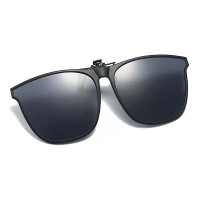 Round Big Face Polarized Clip Grey Sunglasses - Image 22