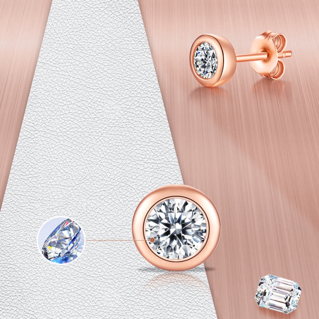 Moissanite Perception Bubble Stud Earrings S925 Silver Simple