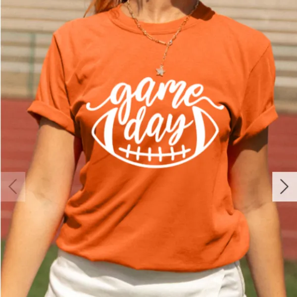 Orange Match Day Football Women's Printed Wear T shirt Orange - Shop at LoveMi