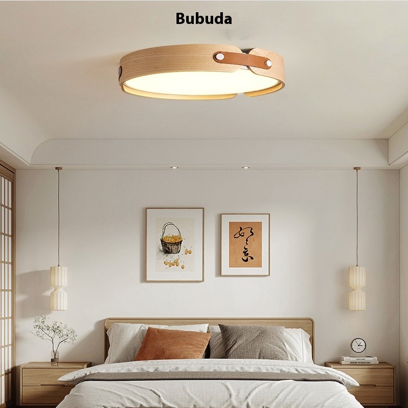 Japanese Creative Walnut Bedroom Light Ceiling Lamp
