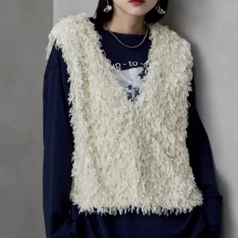 Fashion V-neck Sleeveless Soft Tassel Women's Vest