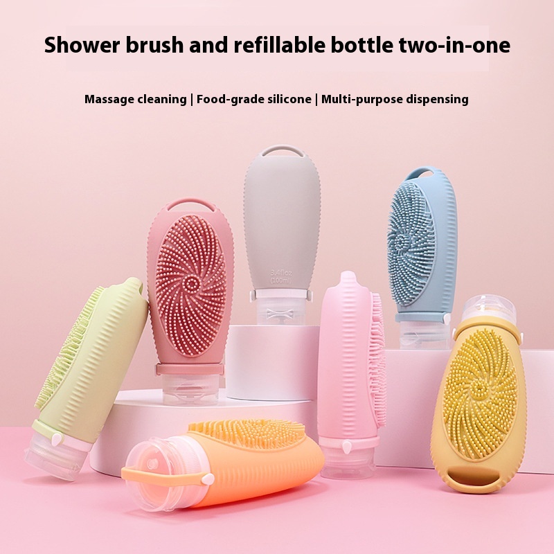 Household Fashion Silicone Bath Brush Storage Bottle
