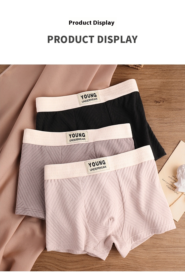 Cotton Men's Mid Waist Texture Boxer Briefs | Elevated Statement