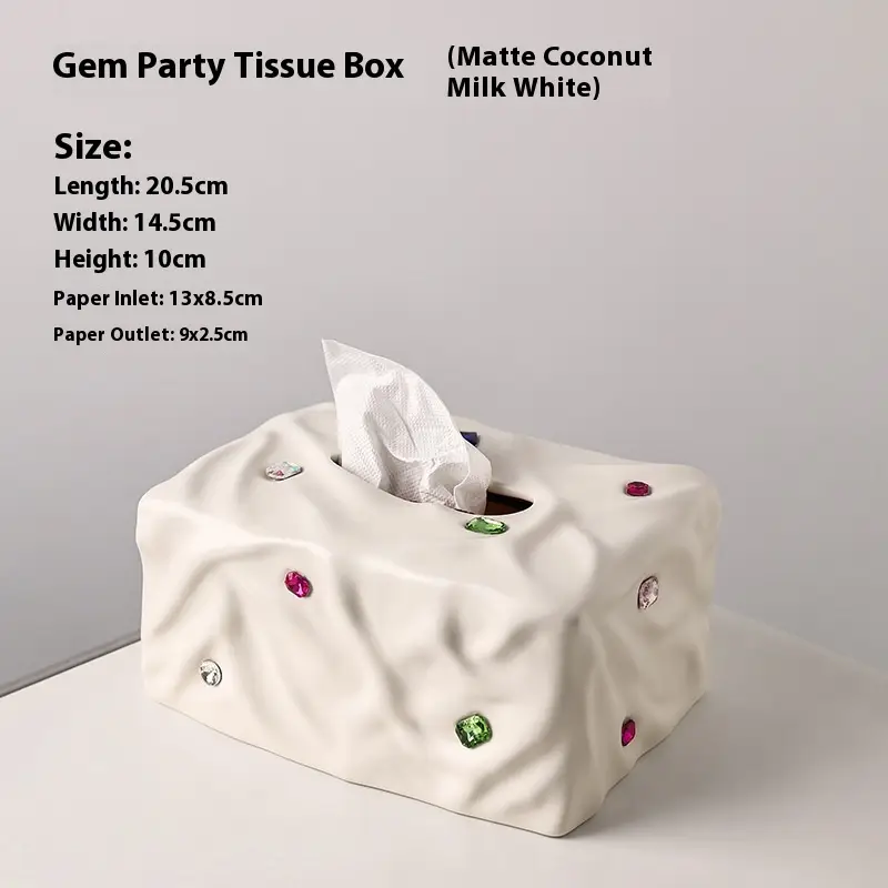 Household Affordable Luxury Fashion Ceramic Tissue Box