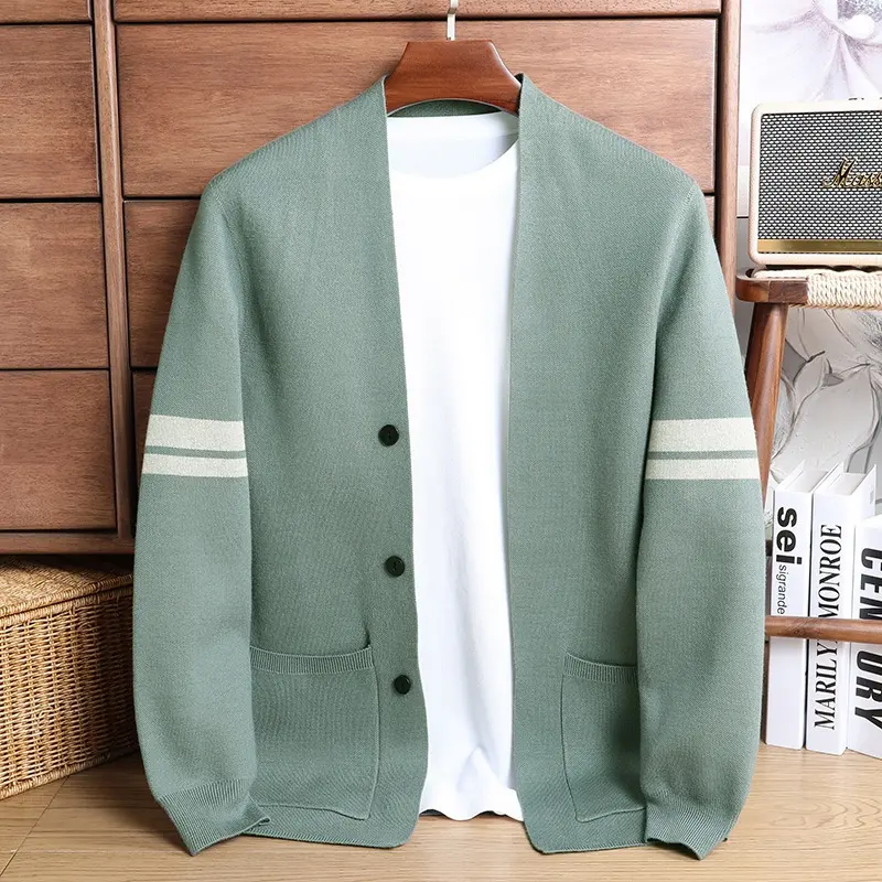 Fall Winter Men Long-sleeved Sweater Coat Thickened