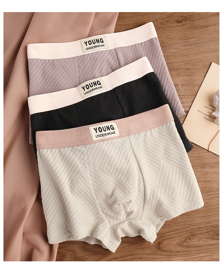 Cotton Men's Mid Waist Texture Boxer Briefs | Elevated Statement