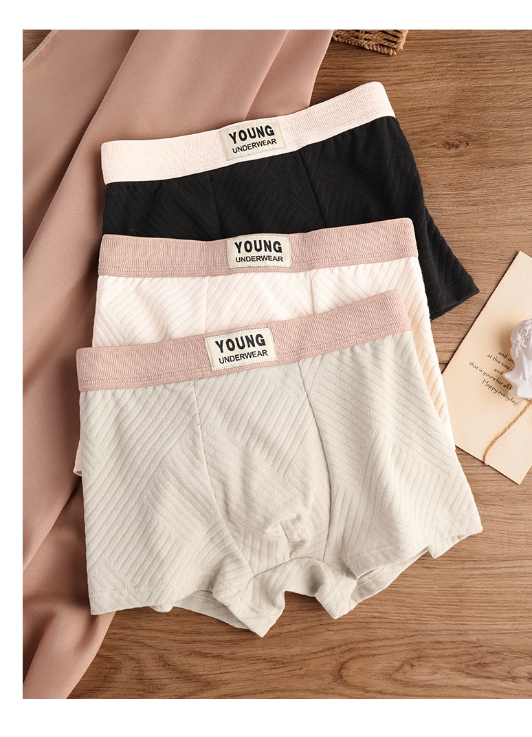 Cotton Men's Mid Waist Texture Boxer Briefs | Elevated Statement