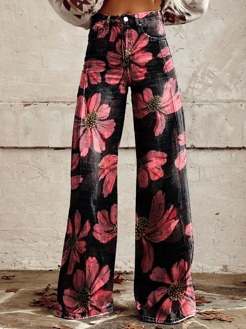 3D Thermal Transfer Bell-bottom Pants Simulation Denim Trousers - Xy1604Mu-4Xl