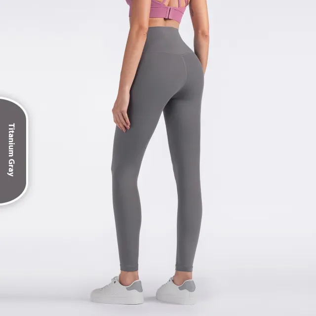 Skinny Peach Hip Raise High Waist Nude Feel Yoga Pants Tan - Shop at LoveMi