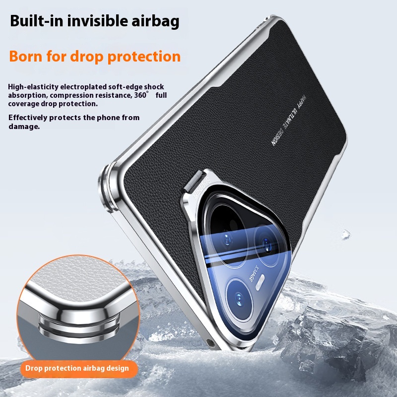 All-inclusive Drop-resistant Plain Leather Phone Case