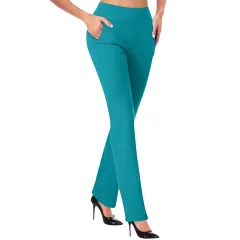 Women's Spring And Autumn New Casual High Waist Slimming Horseshoe Pants - Emerald-Xl - View 1