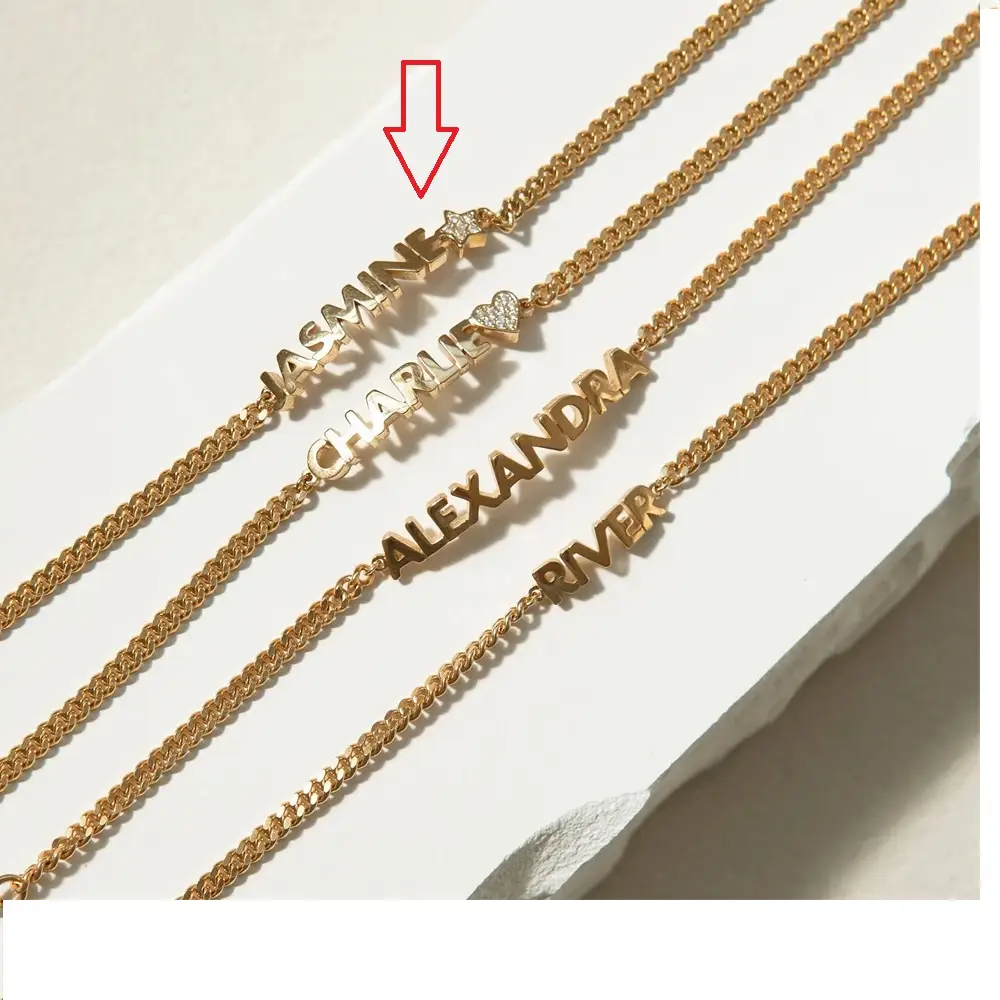 DIY Personalized Stainless Steel Name Bracelet Custom English Bracelet