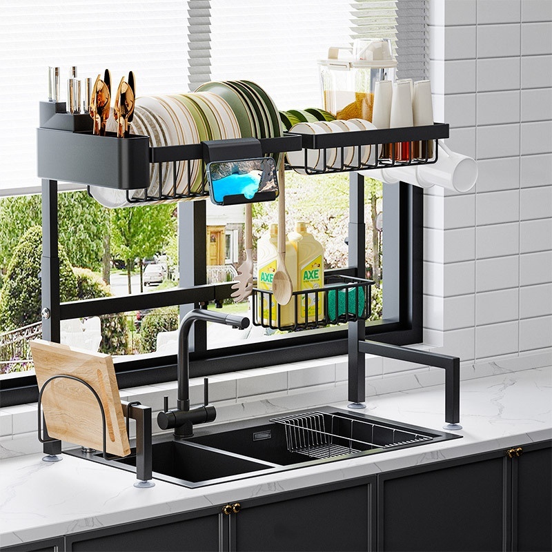 Sink Draining Rack Retractable Table Top
