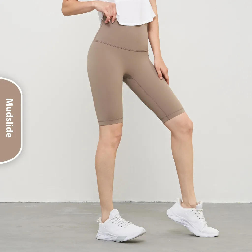 Tight High Waist Hip Lifting Fitness Yoga Shorts - Debris Flow-M