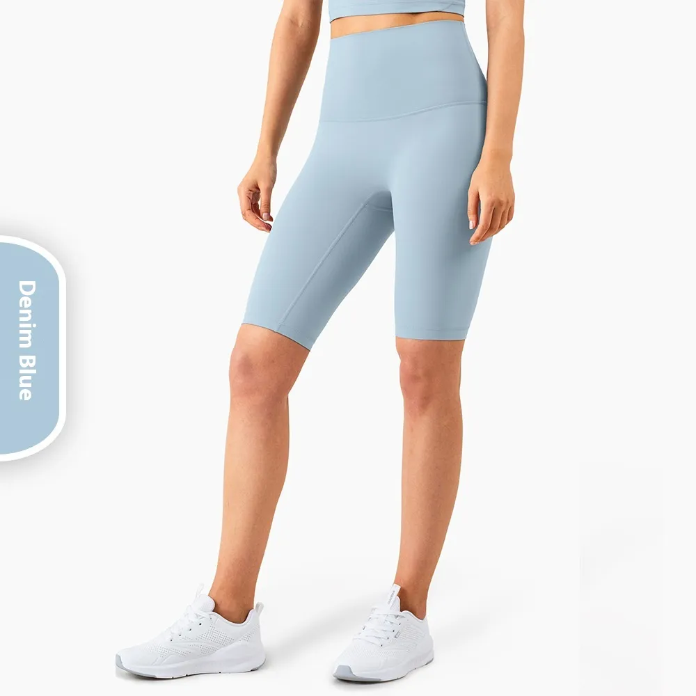 Tight High Waist Hip Lifting Fitness Yoga Shorts - Denim Blue