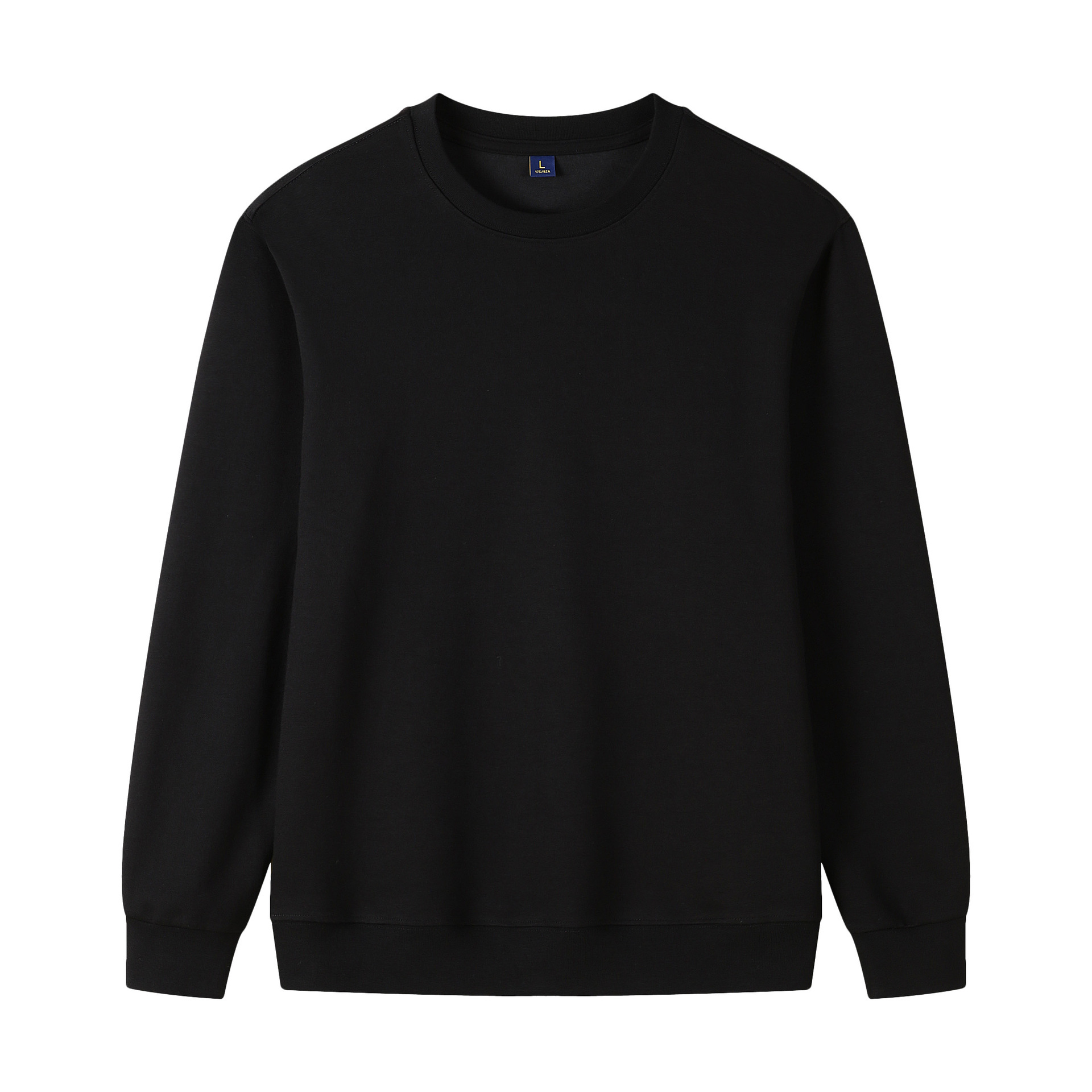 320g Straight Shoulder Pure Cotton Autumn Long Sleeve Round Neck Solid Color Sweatshirt Customized