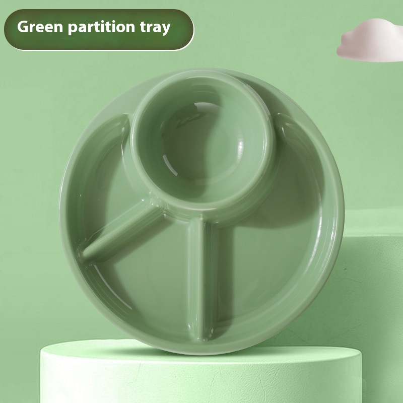 Three-grid Meal Tray Separated Dessert Breakfast Plate