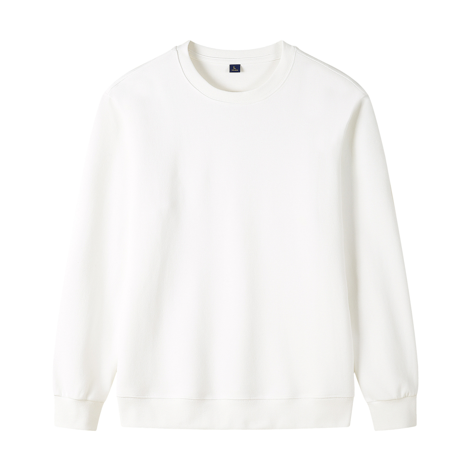 320g Straight Shoulder Pure Cotton Autumn Long Sleeve Round Neck Solid Color Sweatshirt Customized