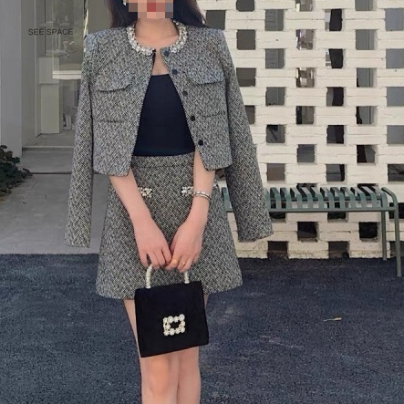 Jacket High Waist Short Skirt For Suit Women