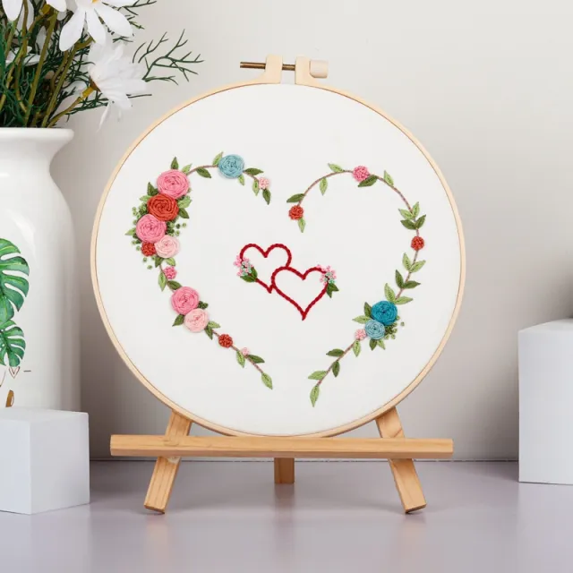 Diy Embroidery Kit Heart to heart Love Valentine's Day Handmade Embroidery Material Package Heart - Shop at LoveMi