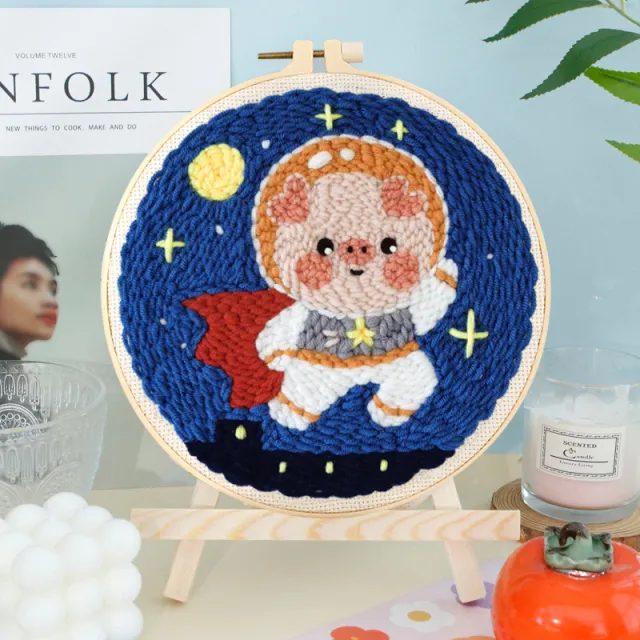 Handmade Embroidery Diy Embroidery Material Package Cute Cartoon Handmade Suit Pig - Shop at LoveMi