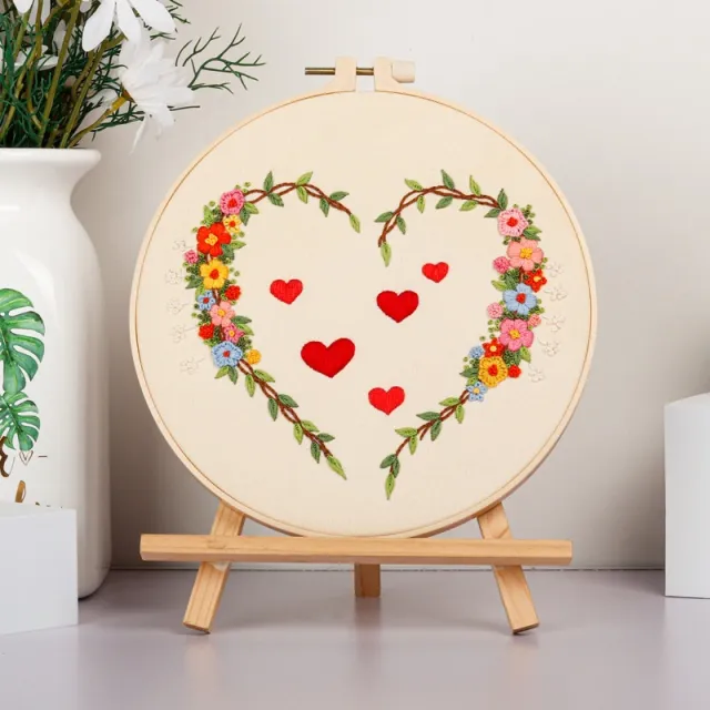 Diy Embroidery Kit Heart to heart Love Valentine's Day Handmade Embroidery Material Package Red Heart - Shop at LoveMi