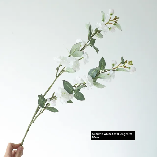 Raw Silk Simulation Fake Camellia Autumn White - Shop at LoveMi